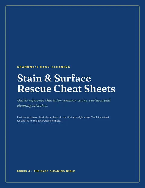 The cover of The Stain & Surface Rescue Cheat Sheets
