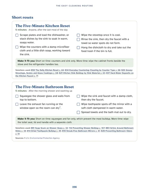 Short routines: the five-minute resets from Chapter 10